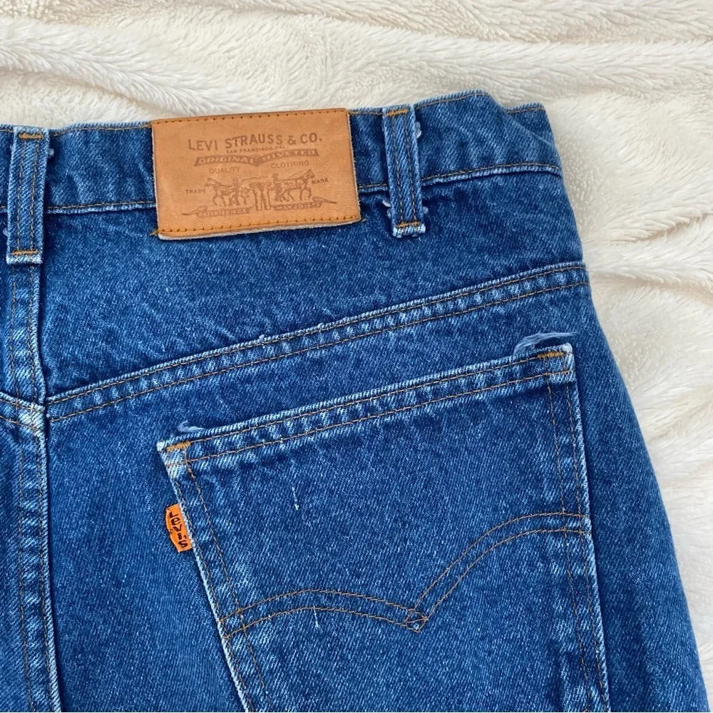 Levi's 1998 Orange Tab vintage straight leg jeans dark wash 38x30 - Picture 4 of 10